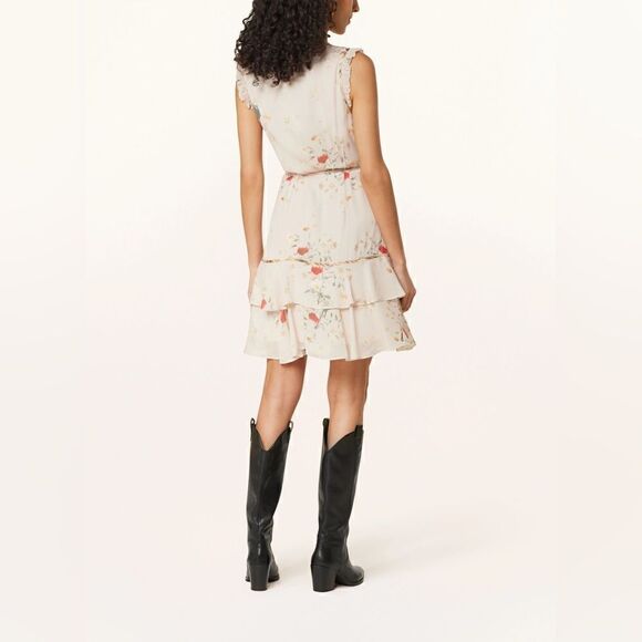 🔥🔥 NWT ALL SAINTS Musical Floral Wrap Mini Dress Size 6 US 10 UK EU 38 - Picture 15 of 16